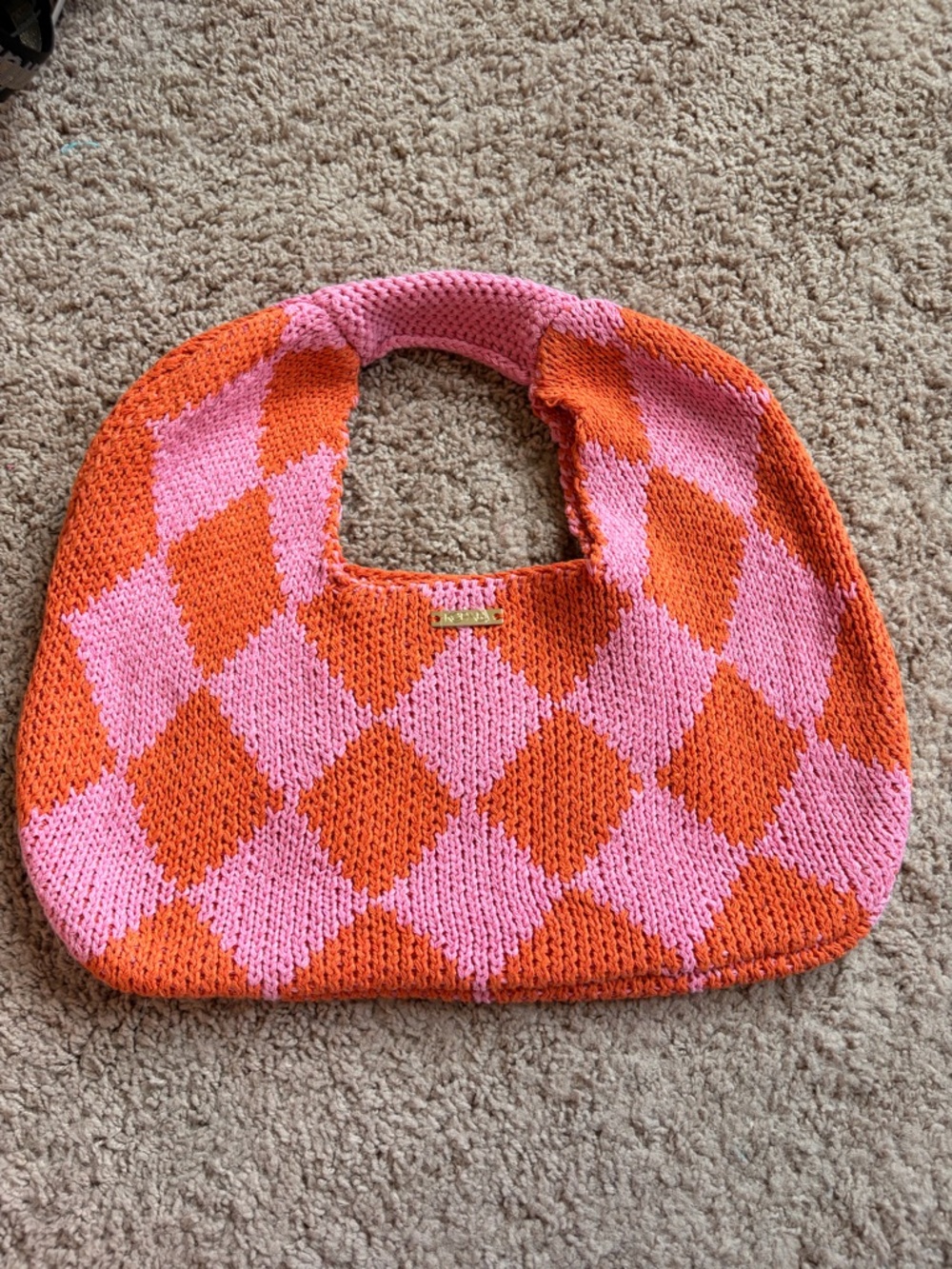 Pink & Orange Knit Bag